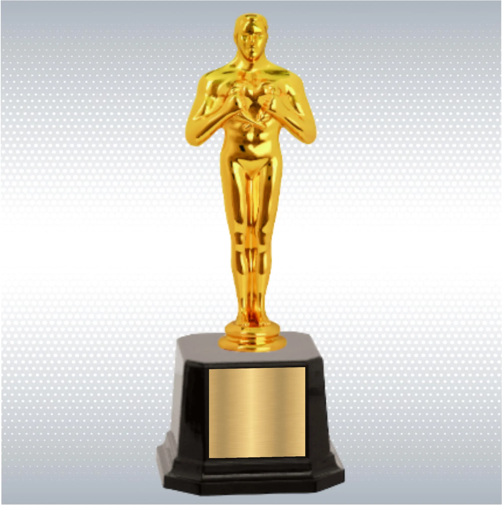 8 1/2" Metal Male Achievement Figure on Glossy Black Base 8