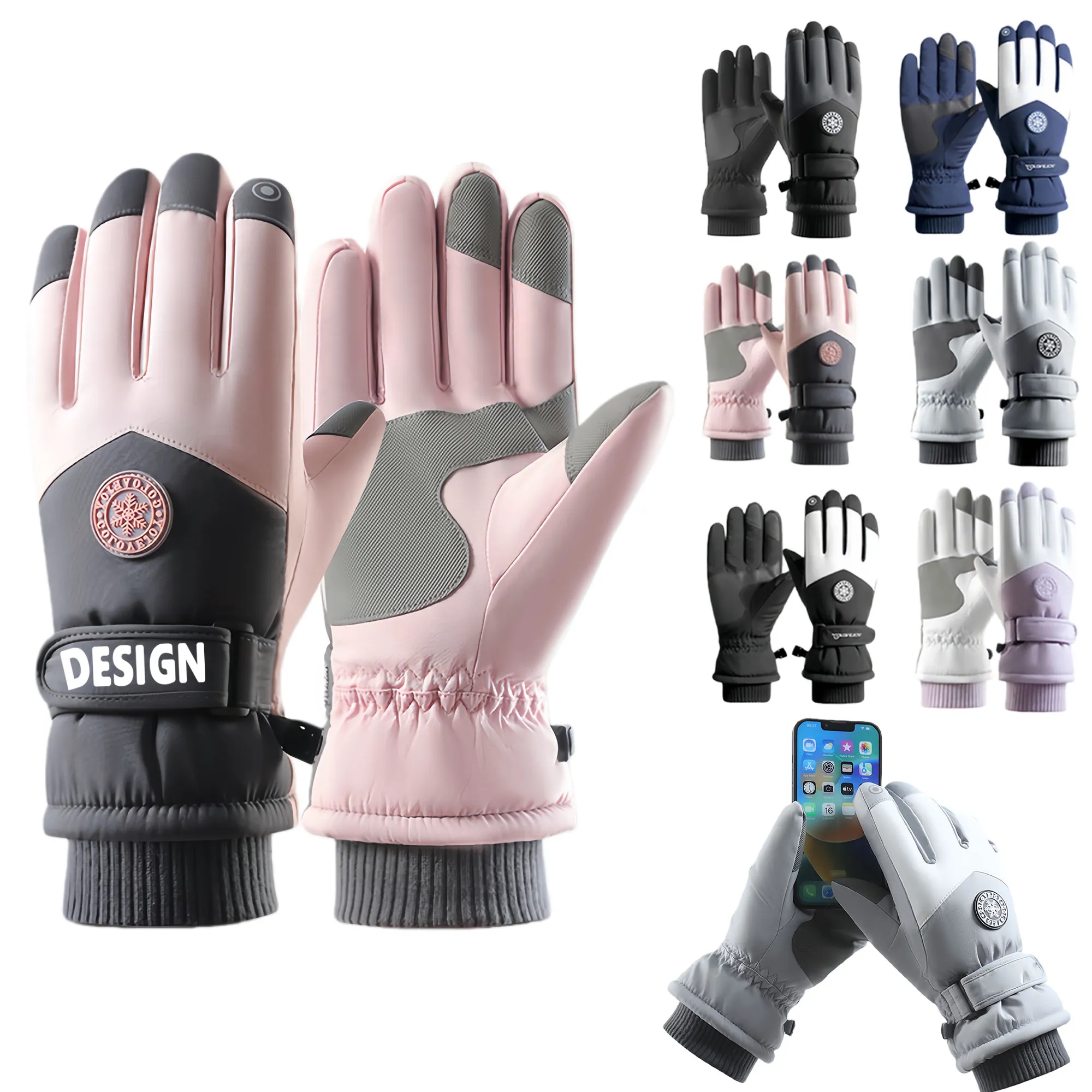 Water Resistant Winter Ski Gloves Touchscreen Thermal Unisex