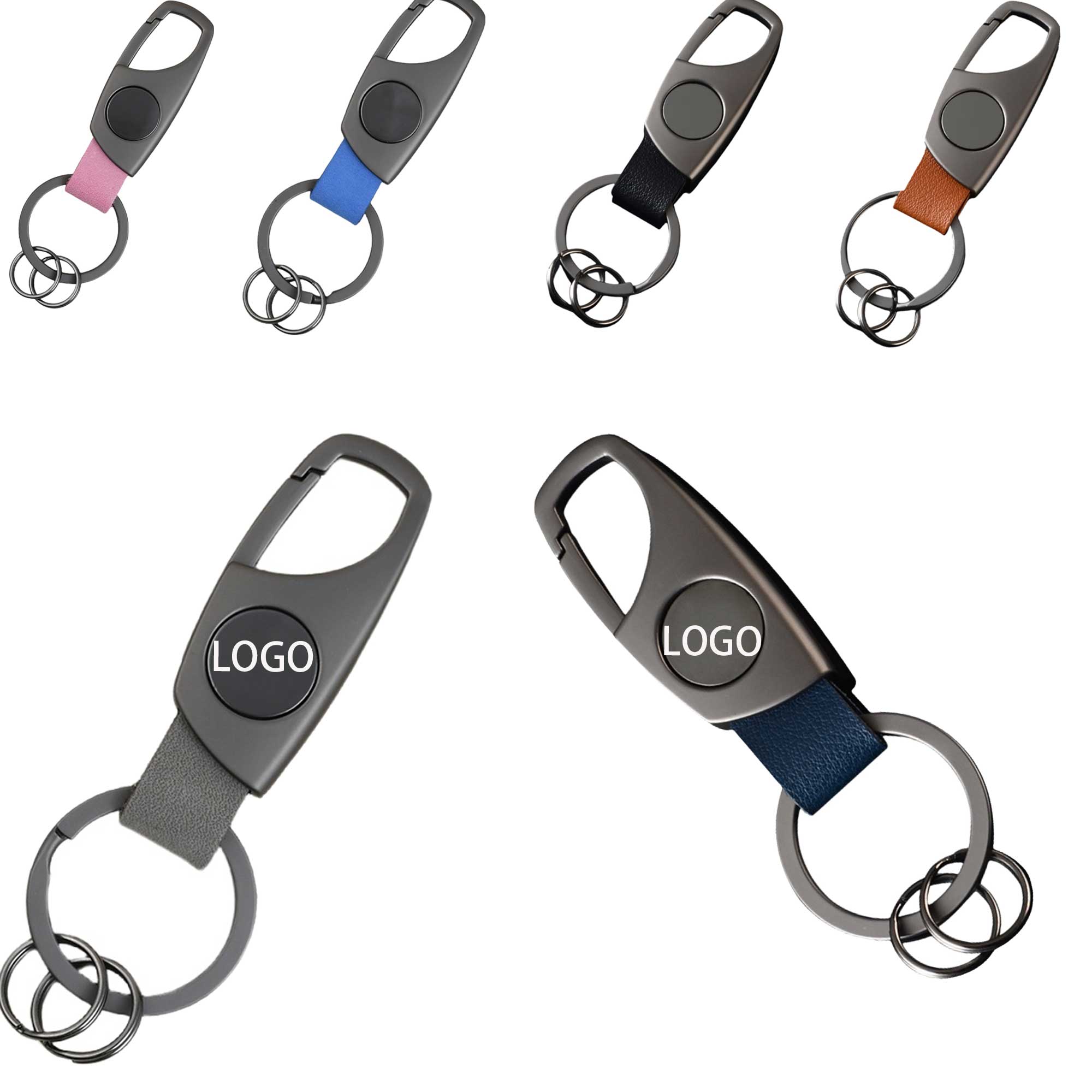 Car Metallic leather keychain 3