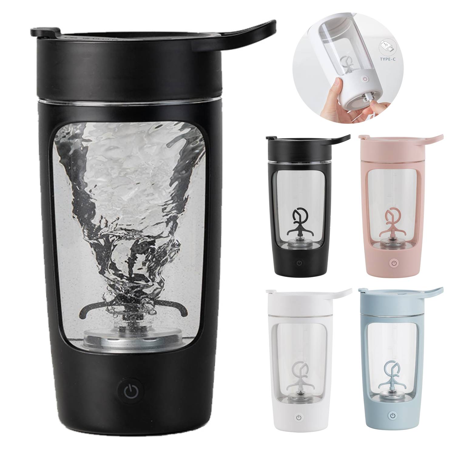 22oz Portable Electric Protein Shaker Bottle 9
