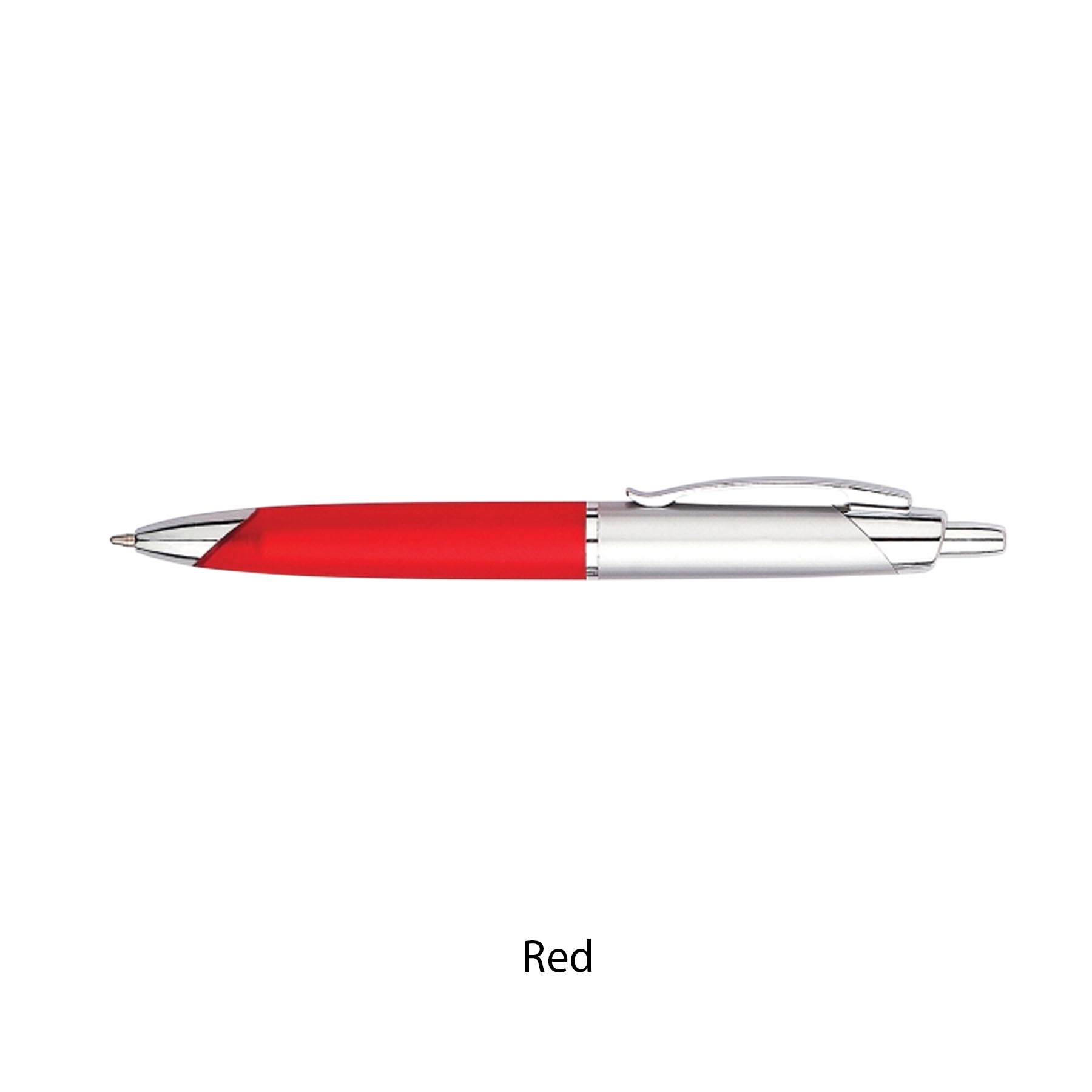 Half Tip Plastic Click Ballpoint Pen 2