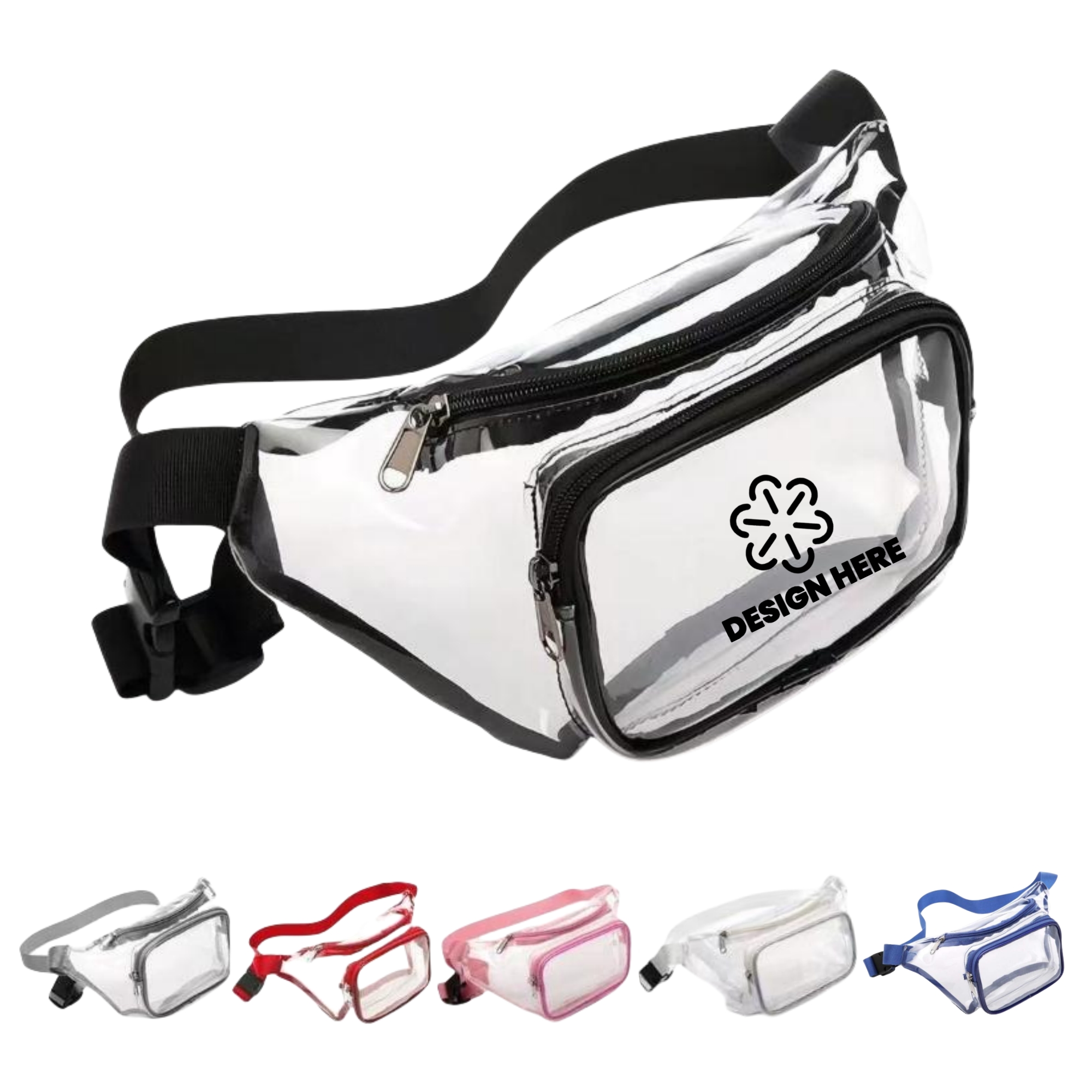 Clear PVC Waist Pack Waterproof Crossbody Bag 4
