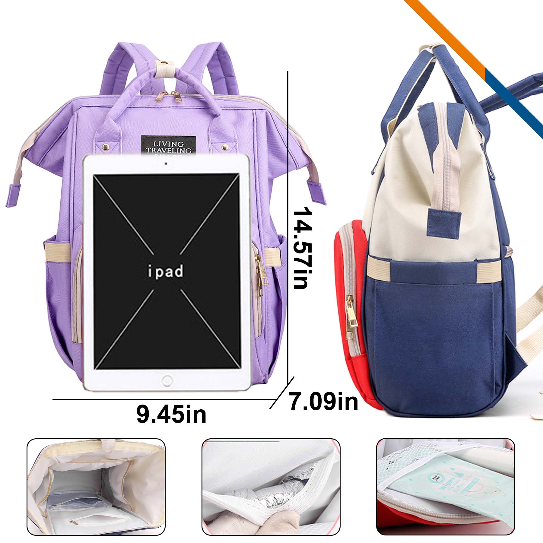 Malco Mommy Backpack, custom backpack with logo imprint 15