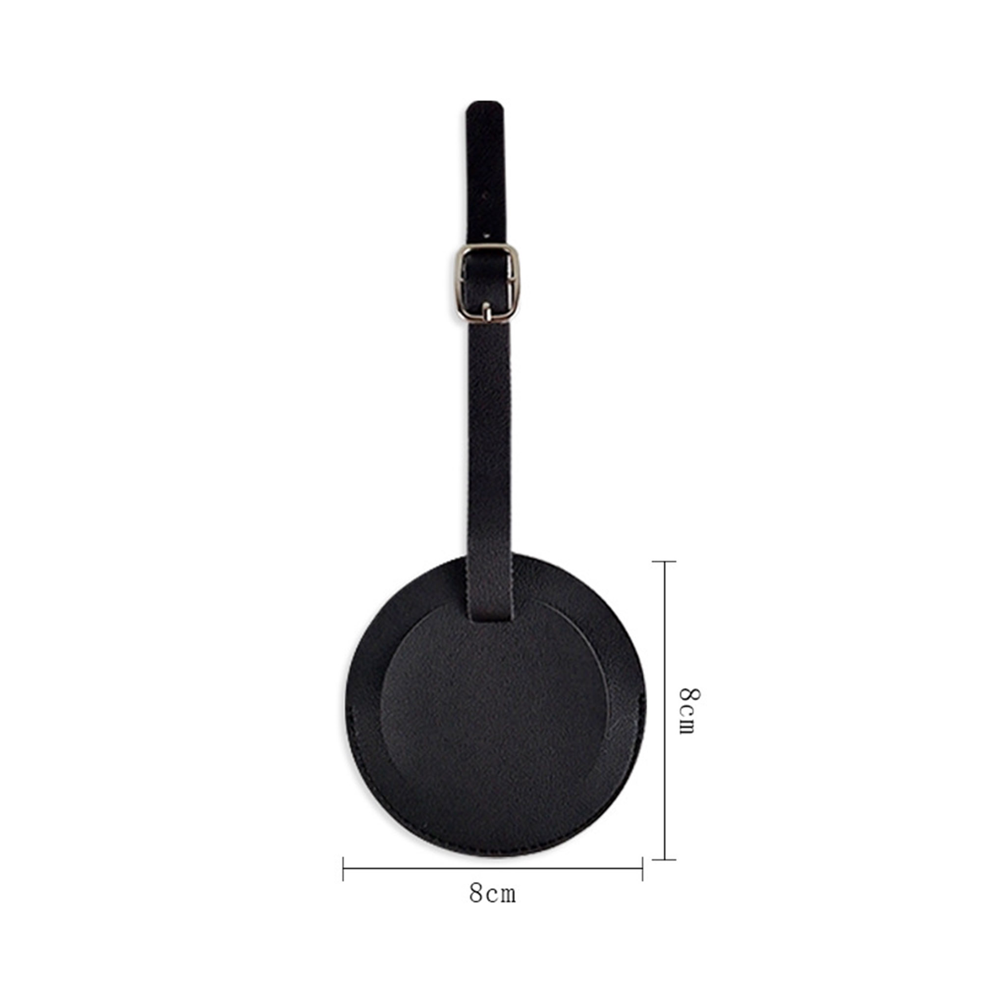 Debossed Round PU Leather Luggage Tags 5