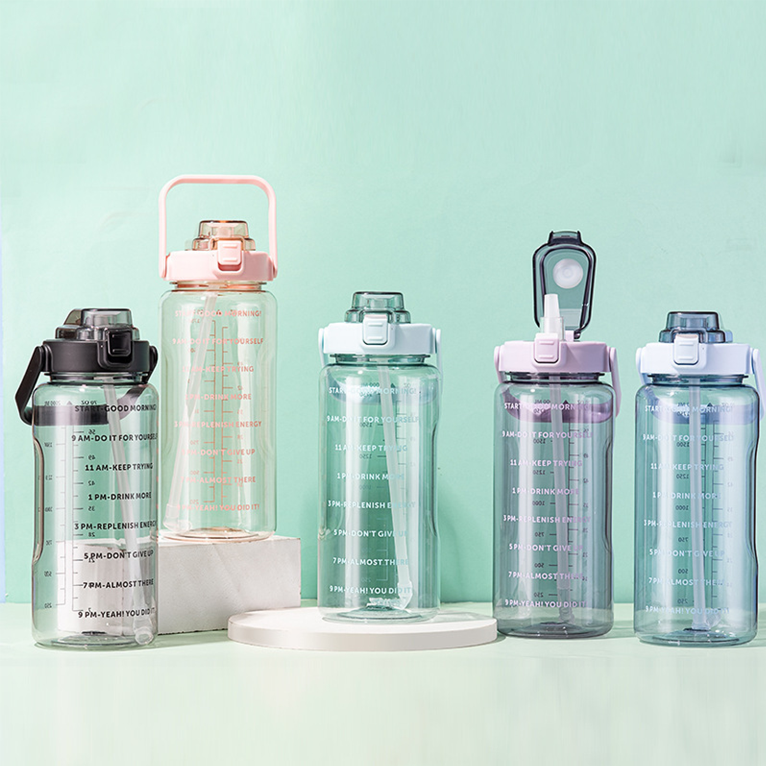 2L graduated pipette heat-resistant plastic water bottle 4