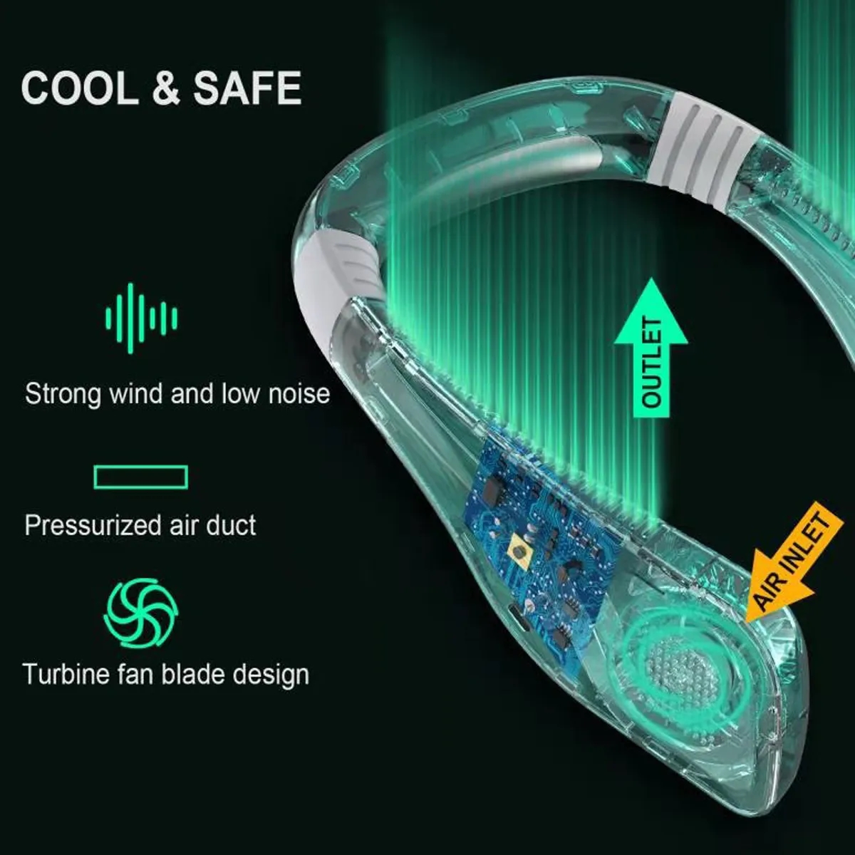 Luxury Portable Hands Free Bladeless Personal Neck Fan 3