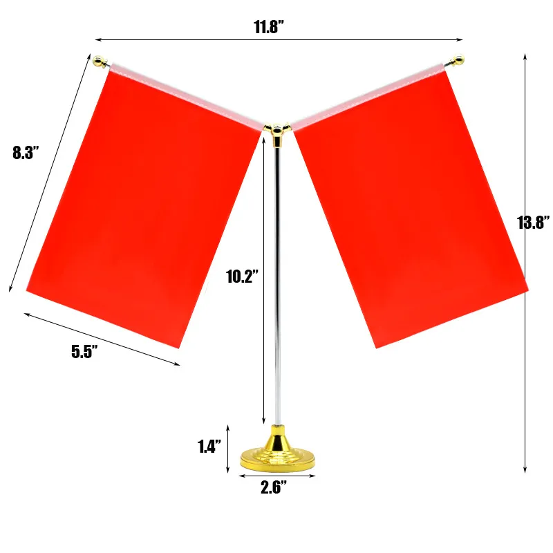10" Metal Flagpole w/ Two Single Reverse Flags 1