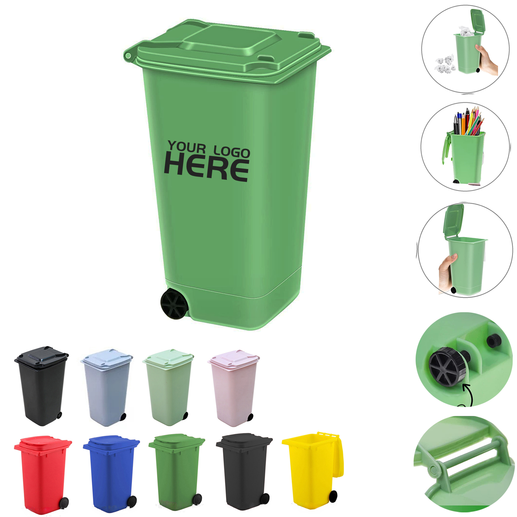 Mini Curbside Garbage Trash Bin Pen Holder 2