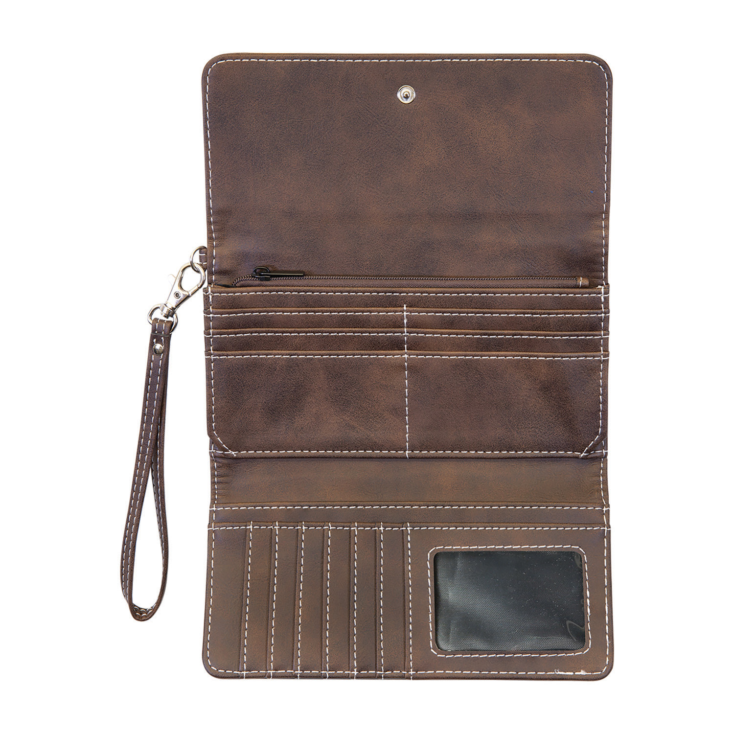 Rustic/Silver Leatherette Wallet with Strap 1