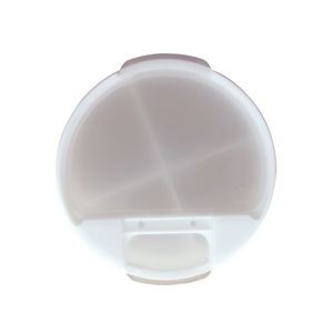 Round Snap Lid Pill Case With Four Compartments And Rotating Top 7