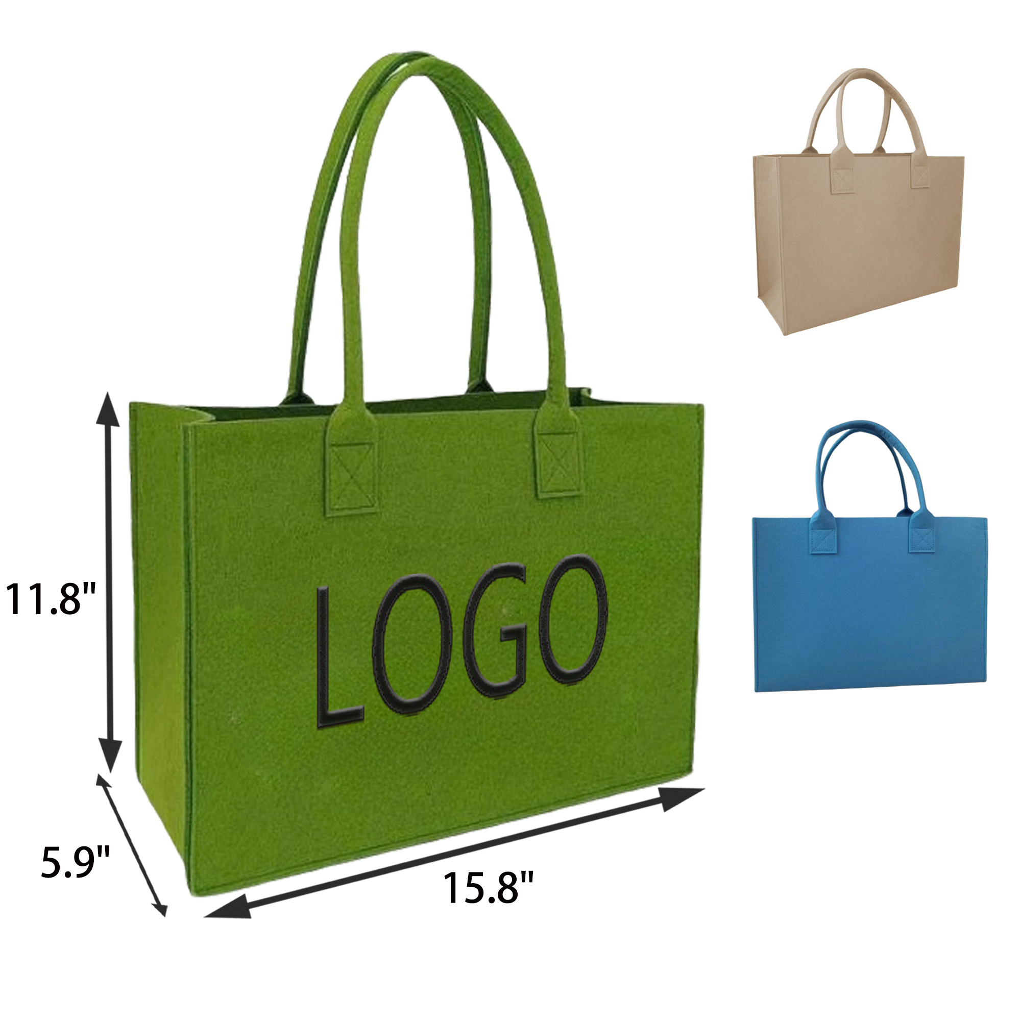 MOQ 50 PCS Fashion Felt Tote Bag, custom tote bag with logo imprint 3