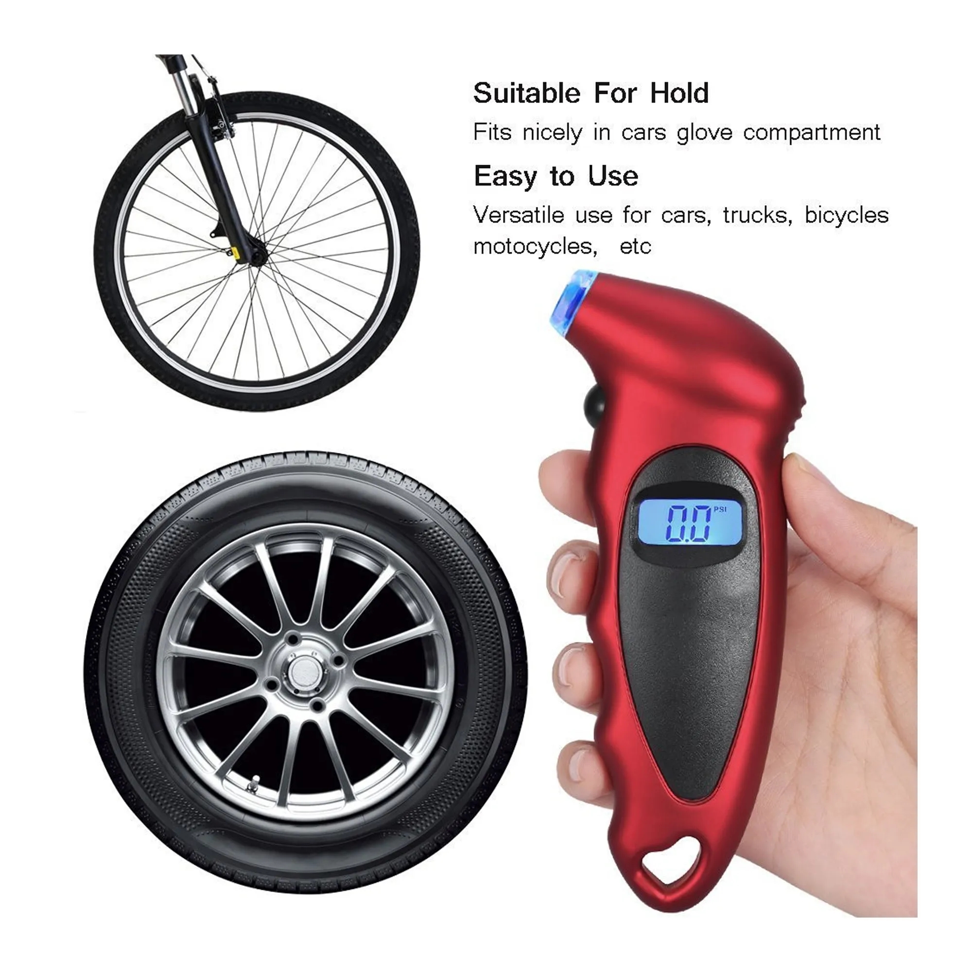 MOQ 50pcs Auto Digital Tire Pressure Gauge 4
