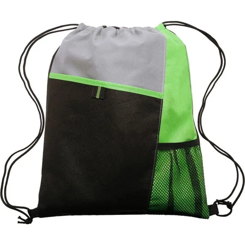 Mesh Pocket Drawstring Backpacks 3