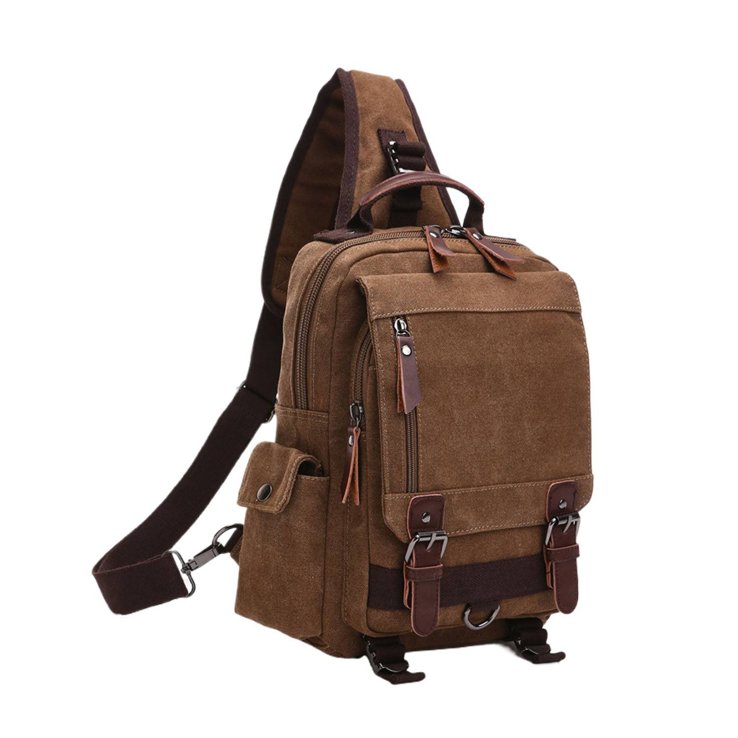 Large Capacity Canvas Crossbody Backpack for Business Travel 5