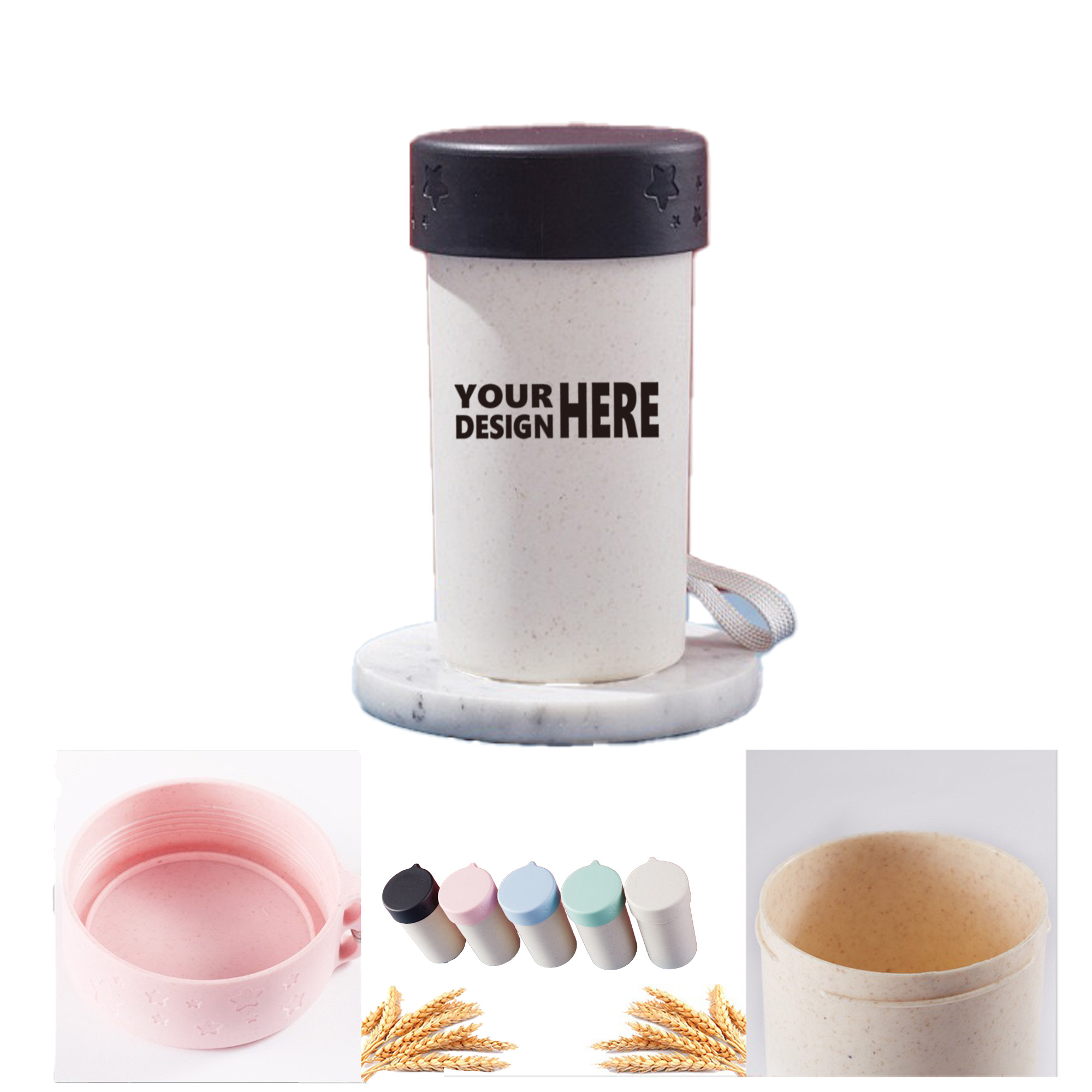 Wheat Straw Water Bottle Portable Cup 2