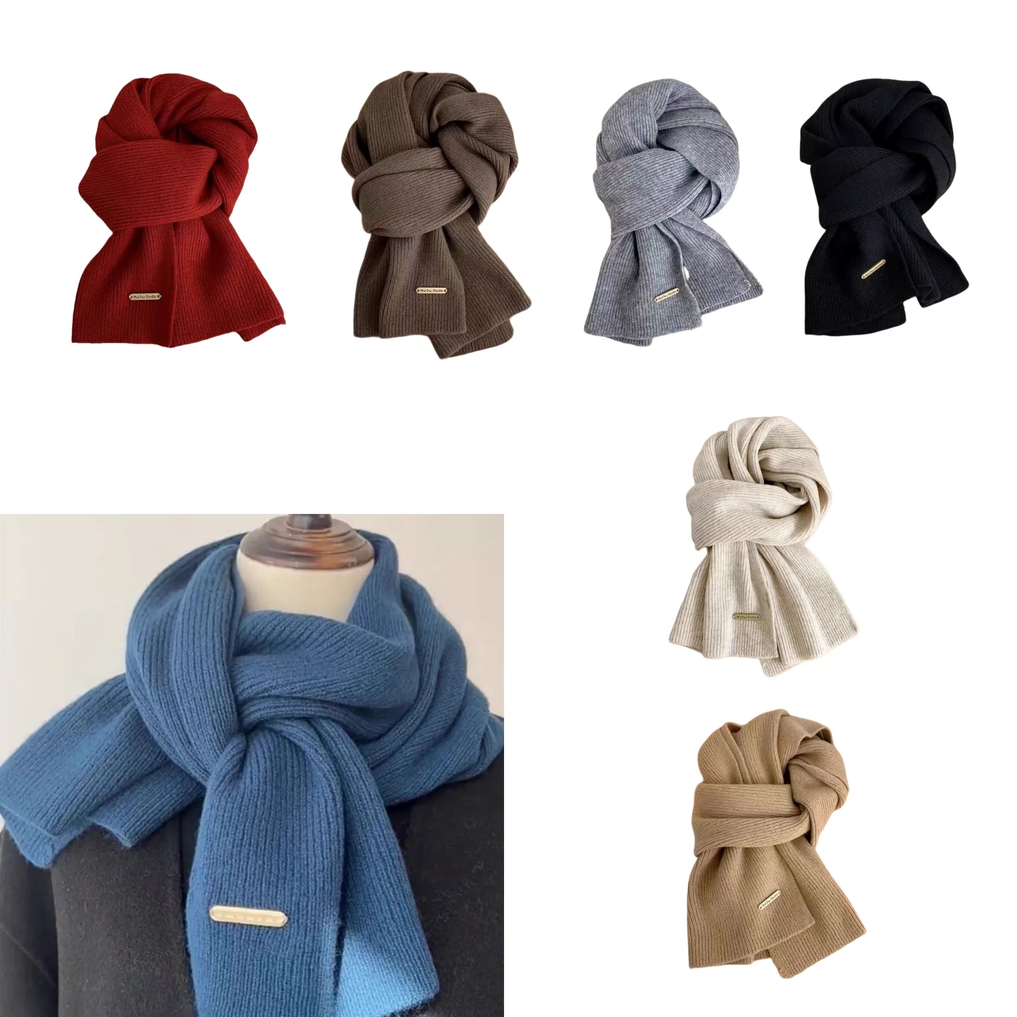 Thick Knit Unisex Autum Winter Scarves 2