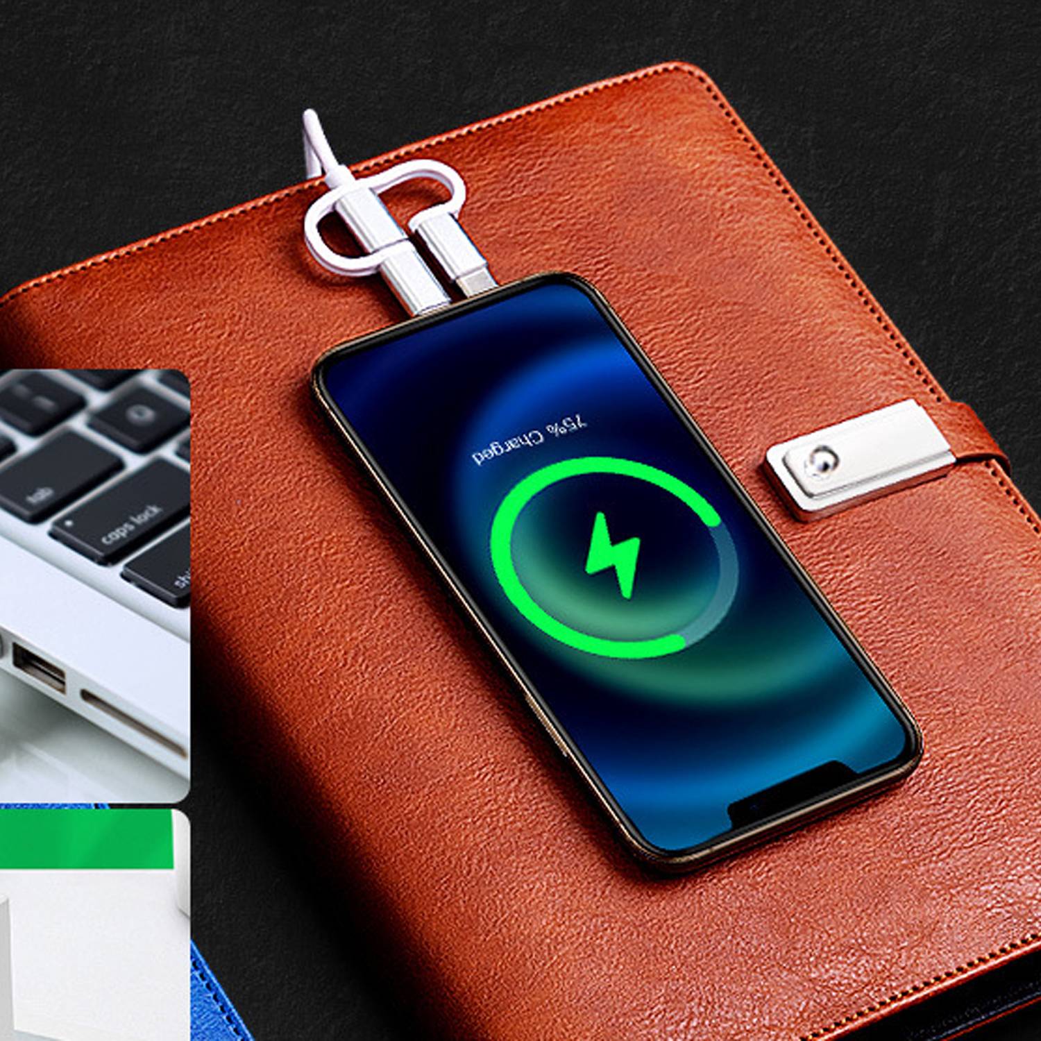 16G U Disk Business Wired Wireless Power Bank Notebook 4