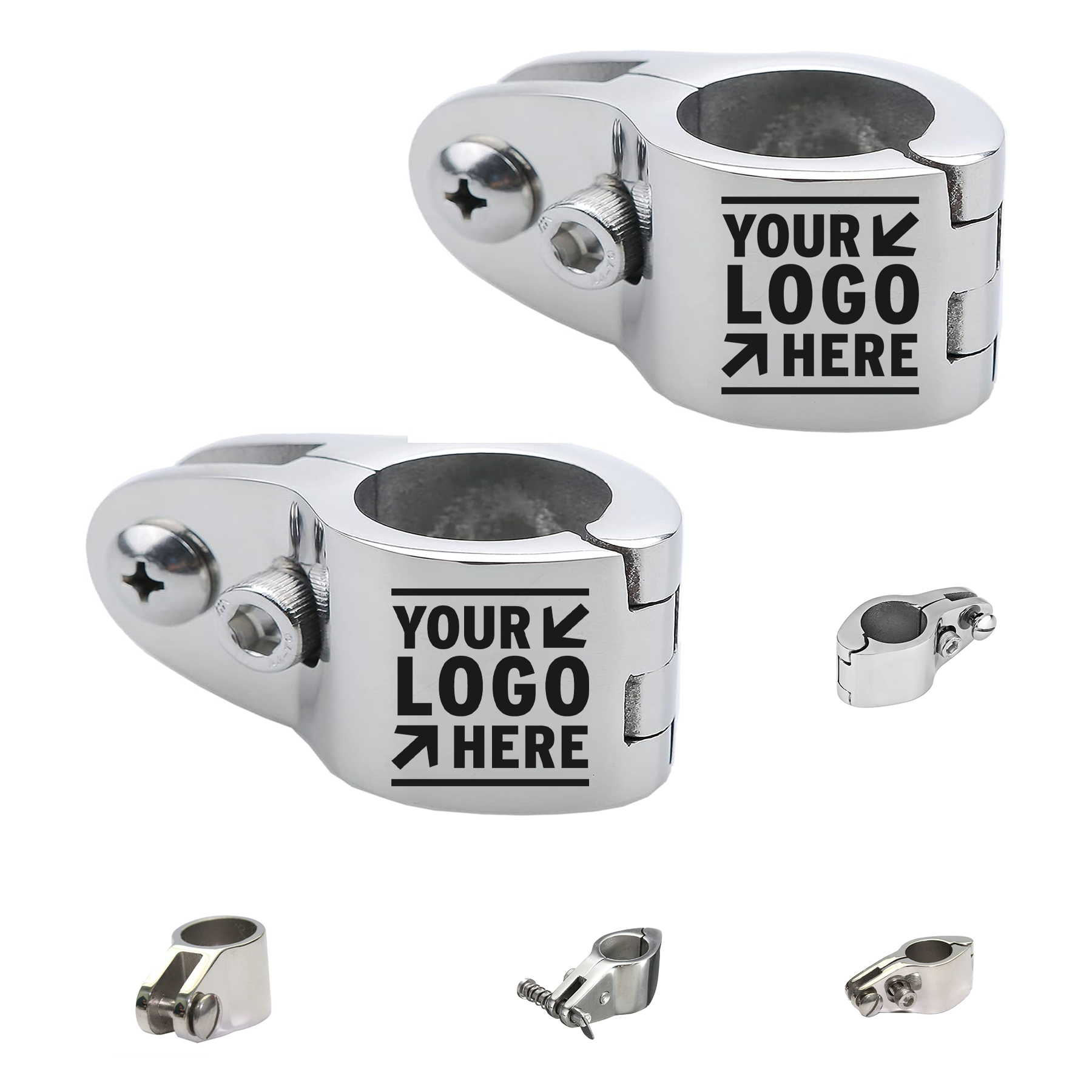 316 Stainless Steel Thorn Boat Bimini Top Hinged Jaw Slide Rail Mount Marine Hardware Pair