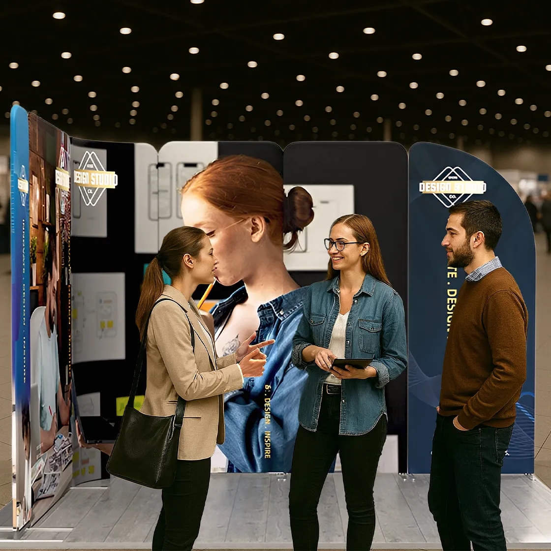 10ft Magnetic Modular Fabric Displays - L Shape Sloped 4