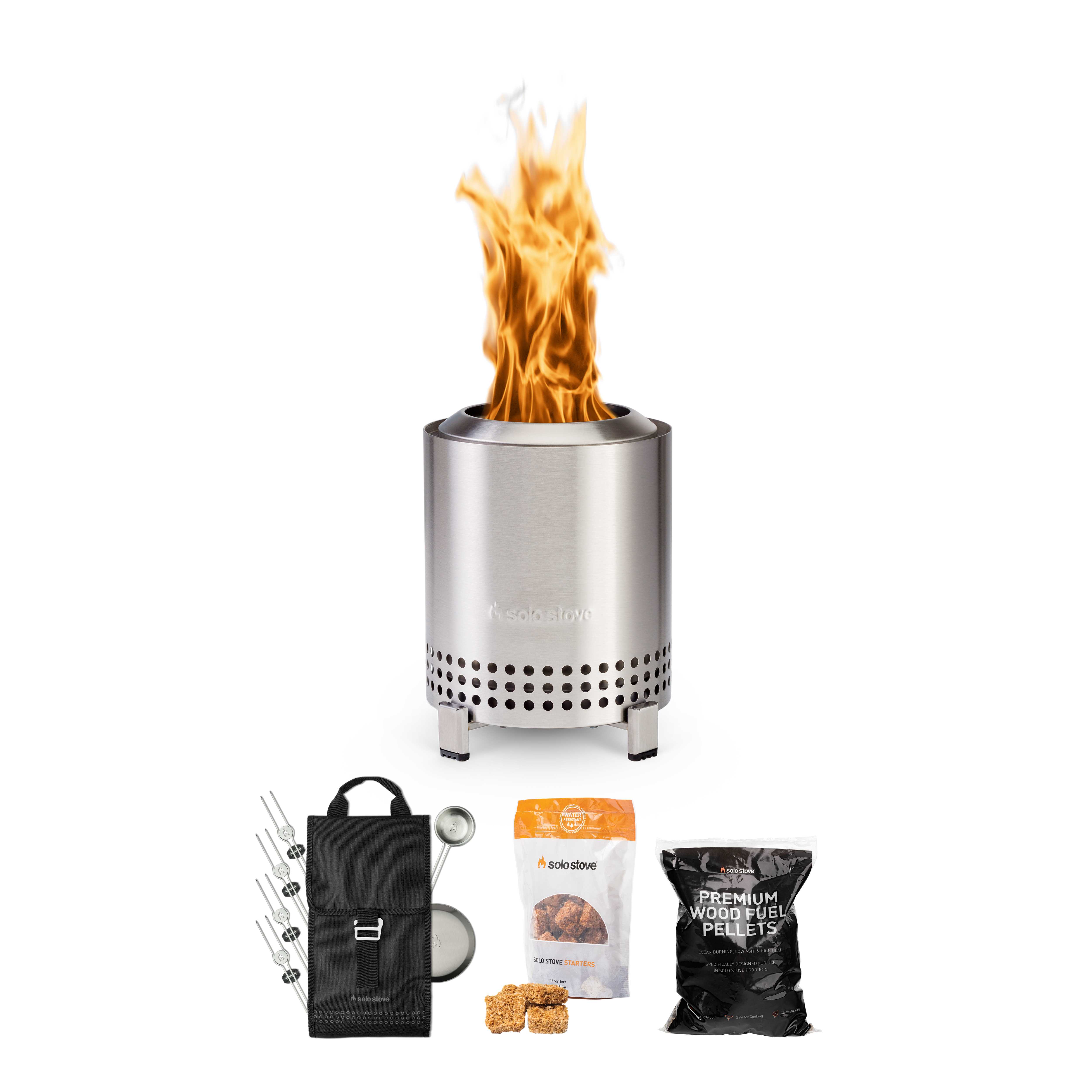 Solo Stove - Mesa 5" Tabletop Fire Pit - Roasty Bundle (Stainless) 1