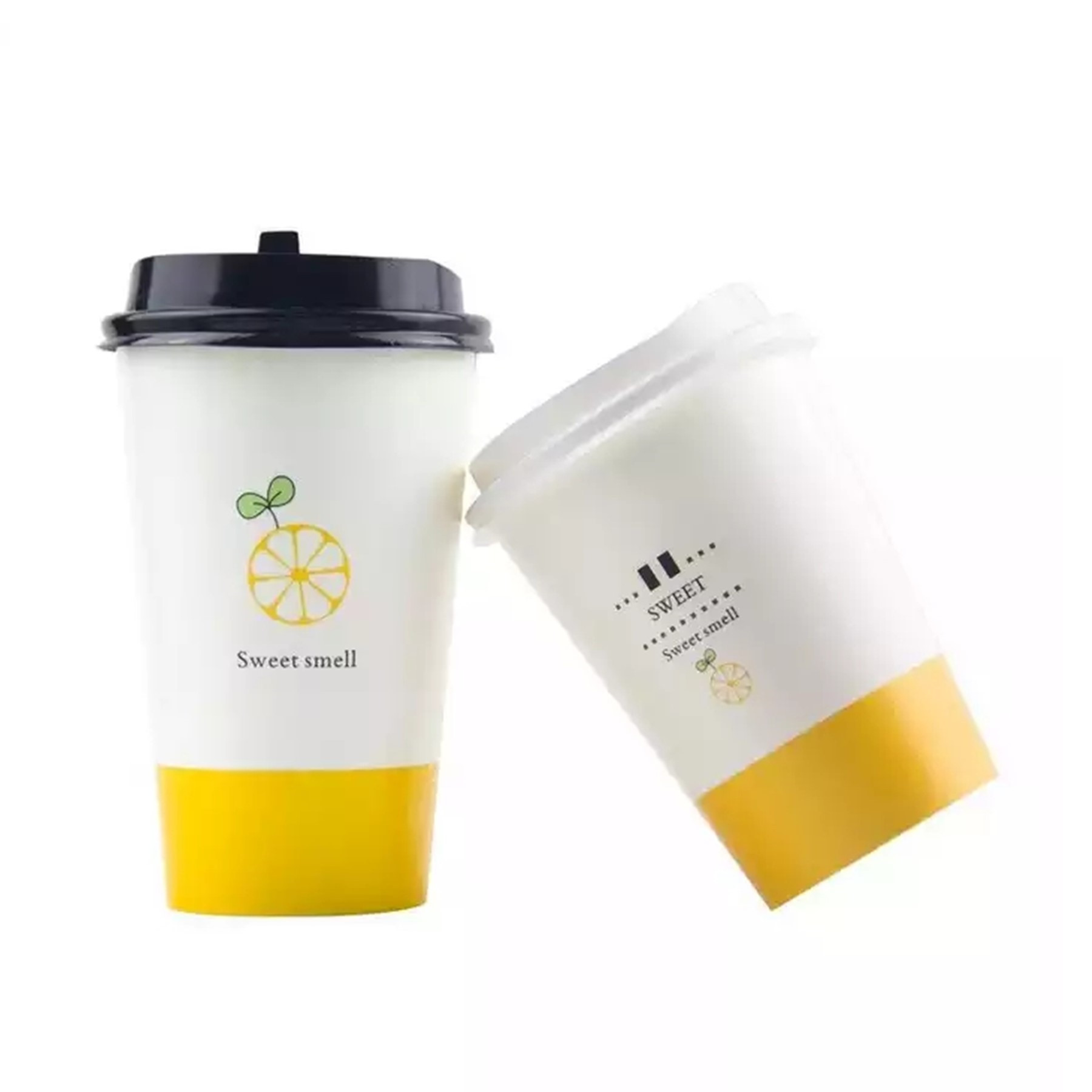 Disposable Paper Coffee Cups with Lids 16 oz 2