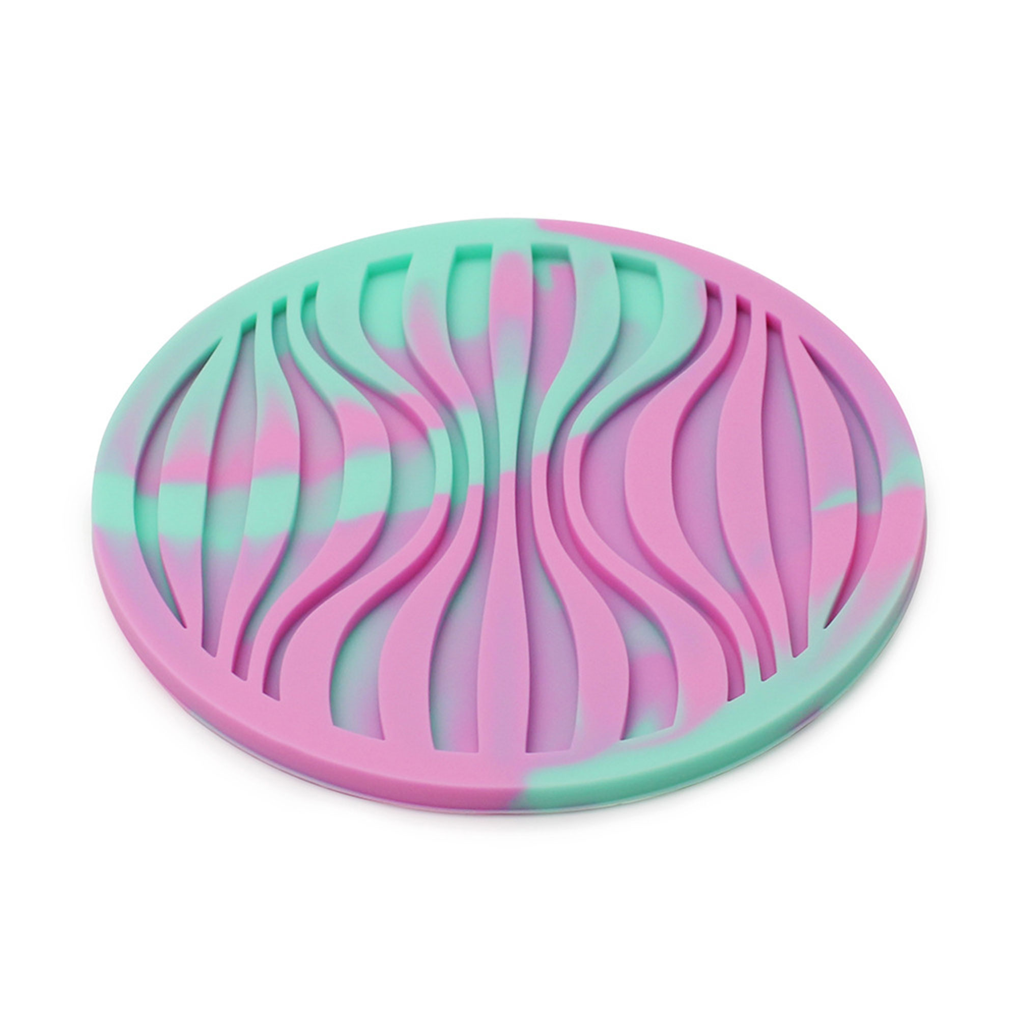 Non-Slip Wavy Round Silicone Coaster 10