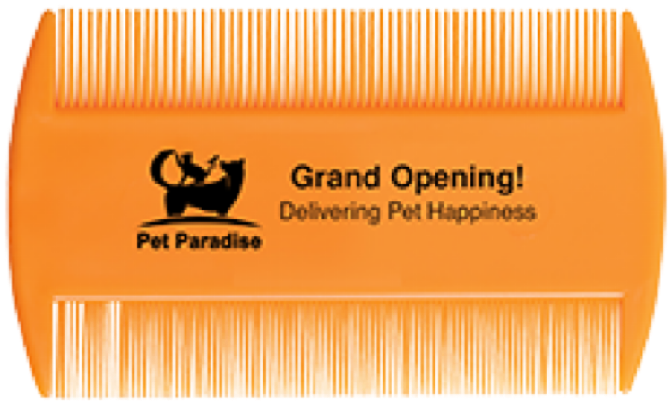 Orange Neon Flea Comb (3.5" x 2.063")