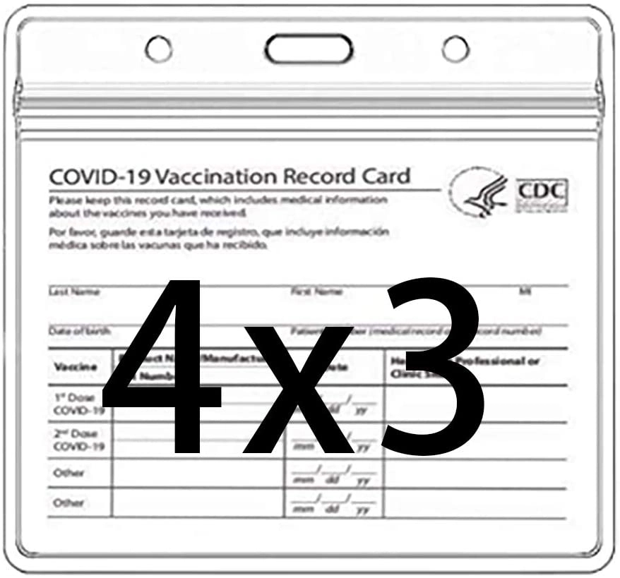 CDC Vaccination Card Protector 4 X 3 Inches 2