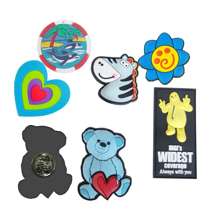 1 Square inch Custom PVC Label Pin 1
