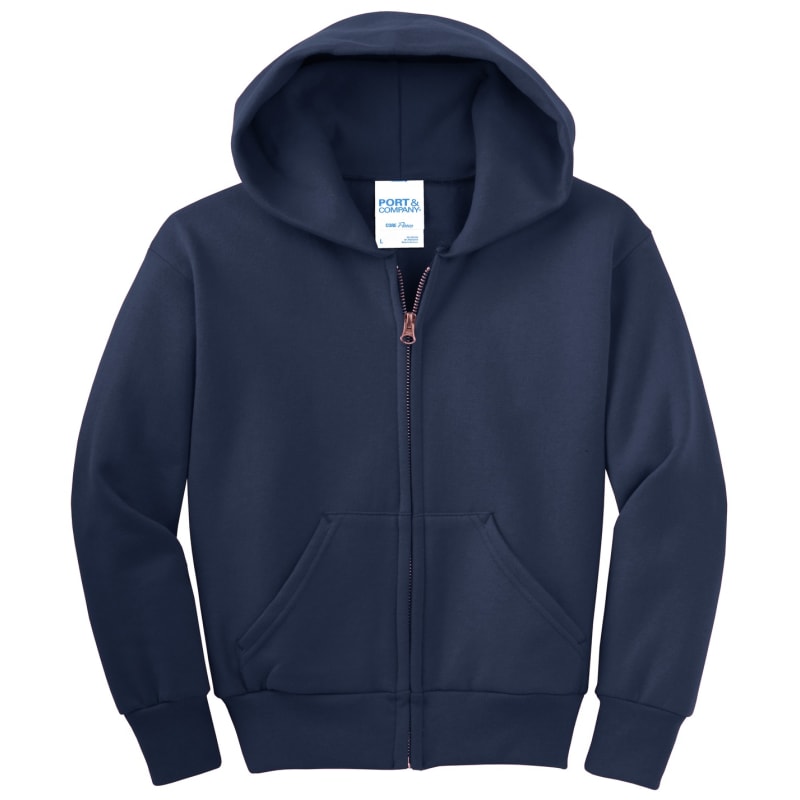 Port & Company - Youth Core Fleece Full-Zip Hooded Sweatshirt. 95