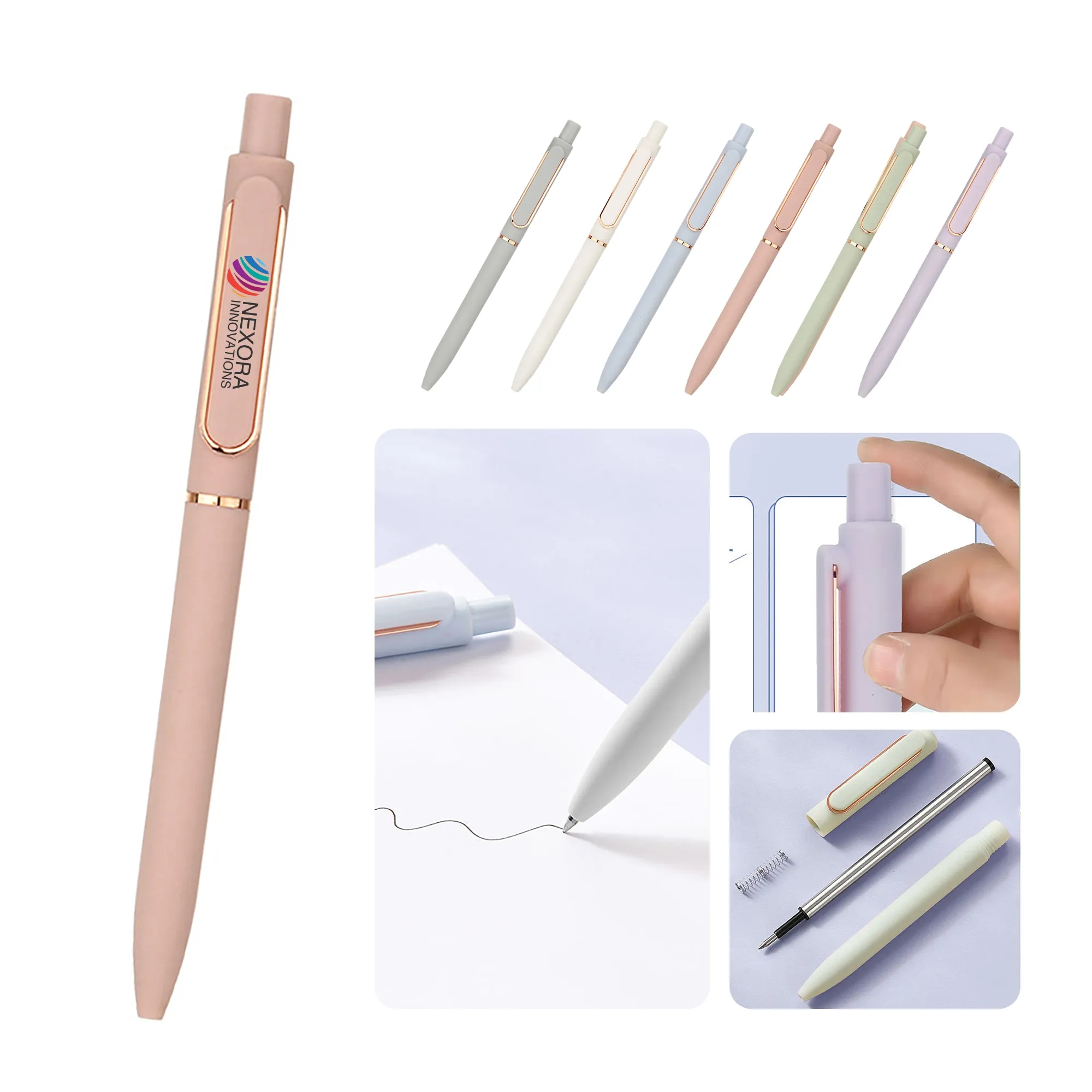 Durable Morandi Bullet Pen with Soft Grip Design 7