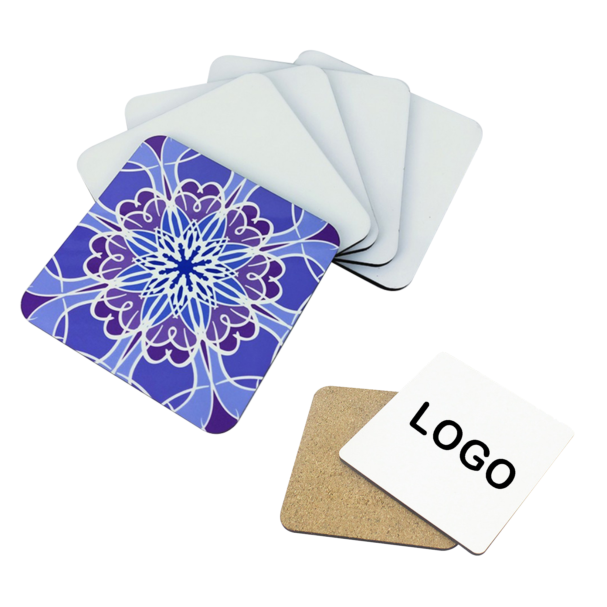 MOQ 50 Personalized Square Coasters 2