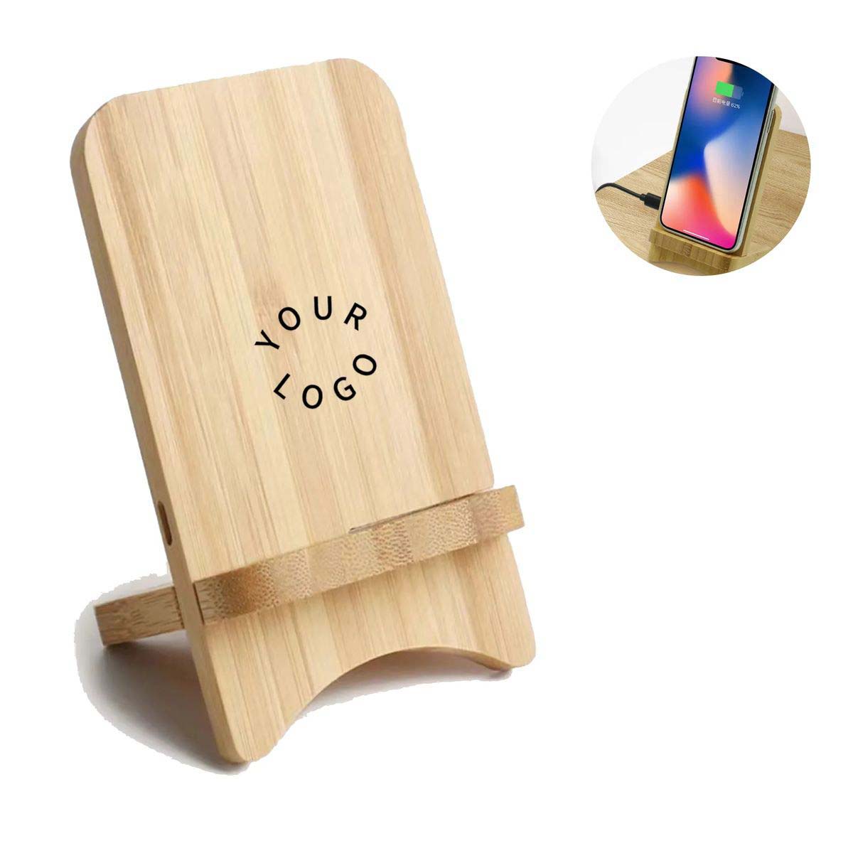 Fast Charging Bamboo Phone Holder Stand 2