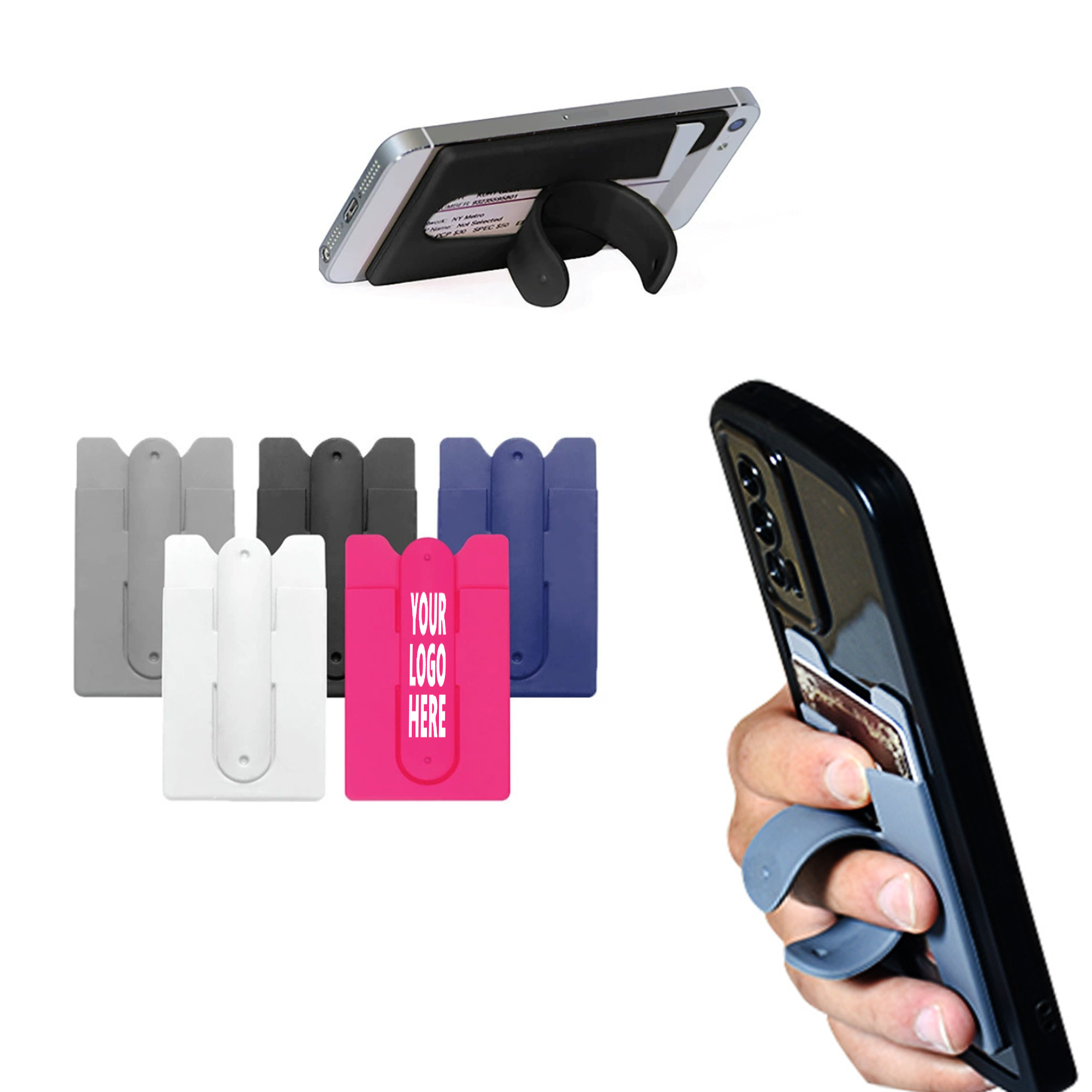 U-Shape Silicone Phone Holder Card Cover 2