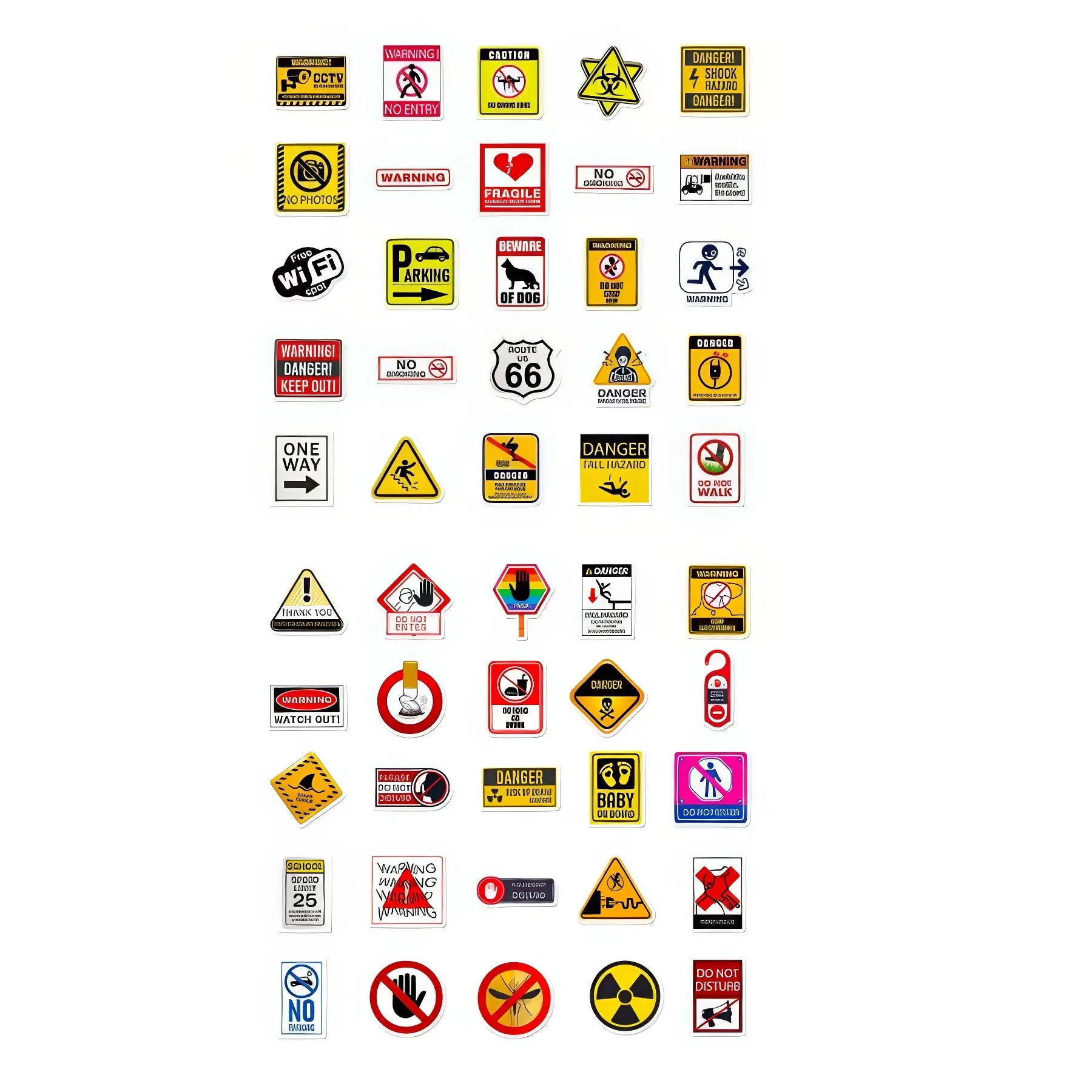 Realistic Warning Sign Waterproof Stickers 5