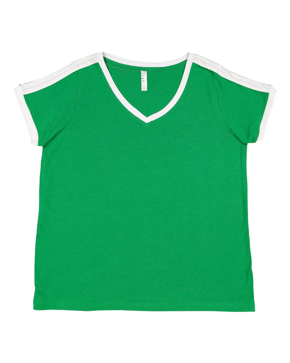 Women's Curvy Retro Ringer Premium Jersey V-Neck Tee - 3832 13
