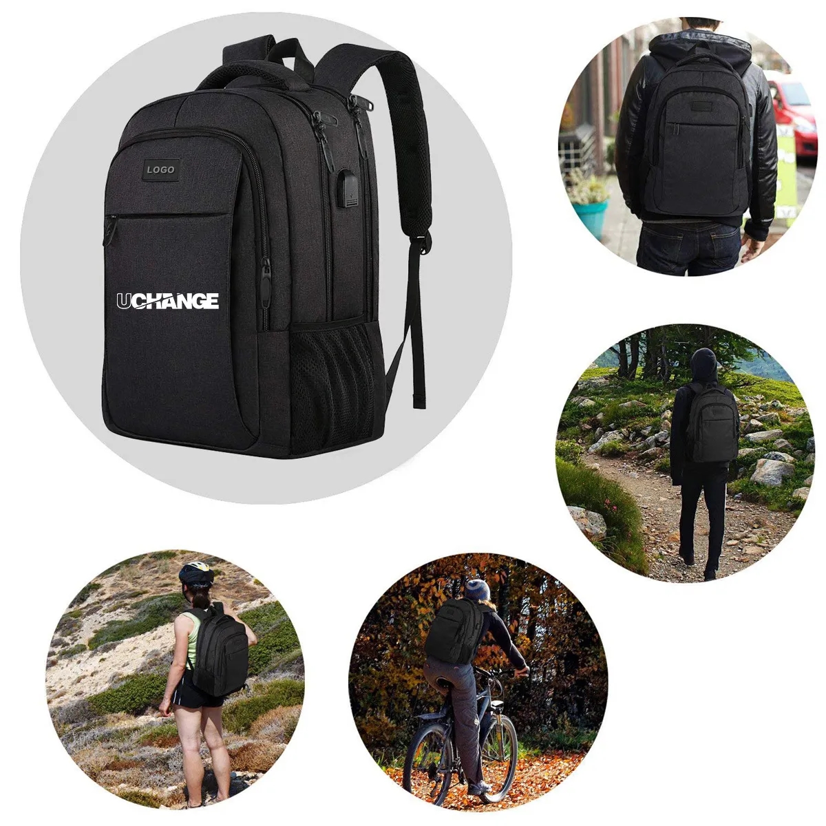35L Durable Business Laptop Backpack With USB Charging 4