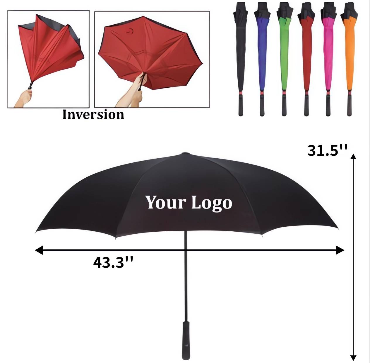 49" arc - Handle Inversion Umbrella 1