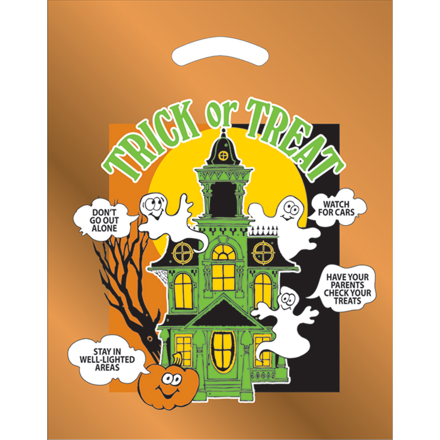 Non Reinforced Metallic/Reflective Bag - Halloween