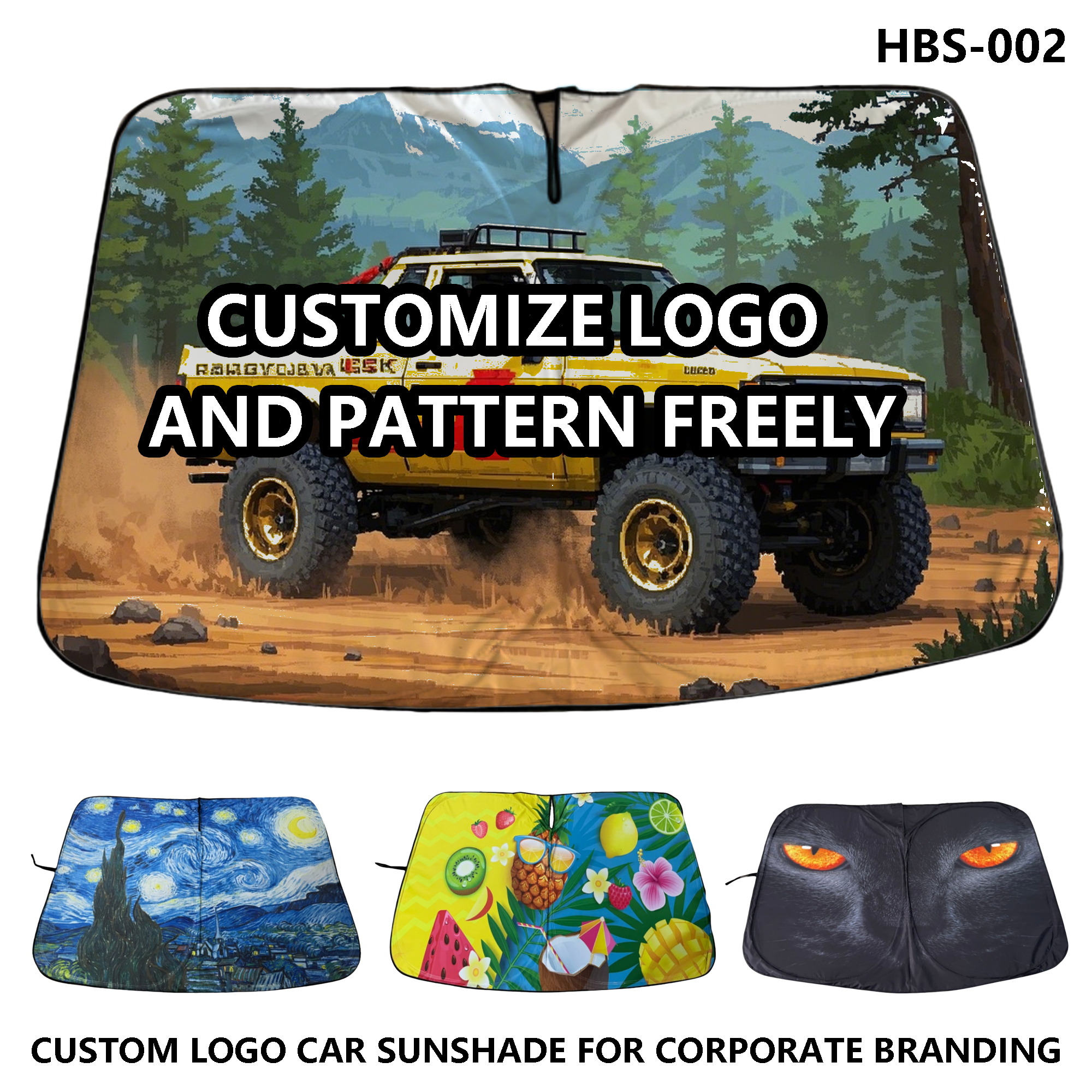 Personalize Your Car Sunshade - UV Blocking, Foldable Design 2