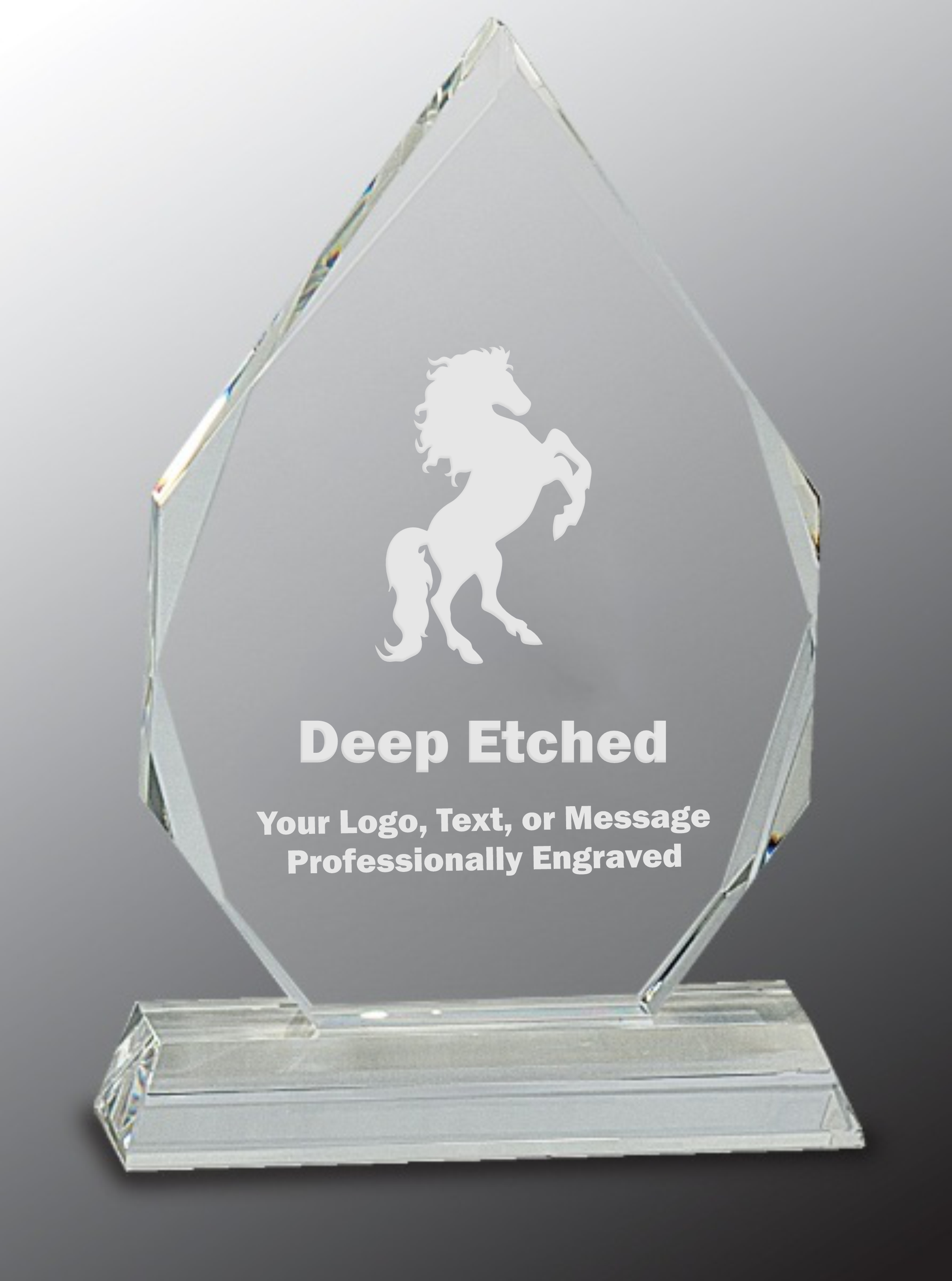 7" Diamond Crystal Award on Clear Pedestal Base