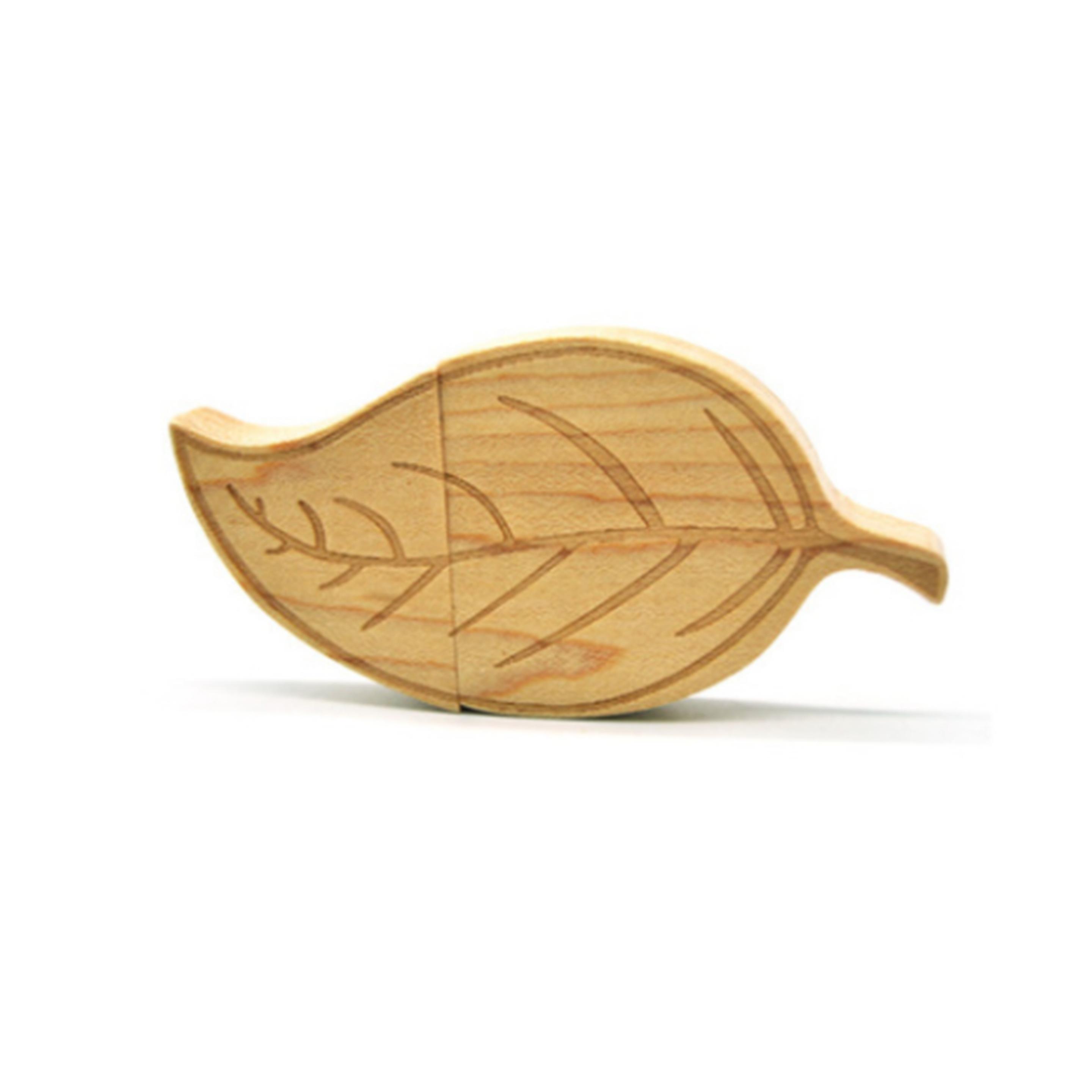 Eco-friendly wooden leaf-shaped flash drive 2
