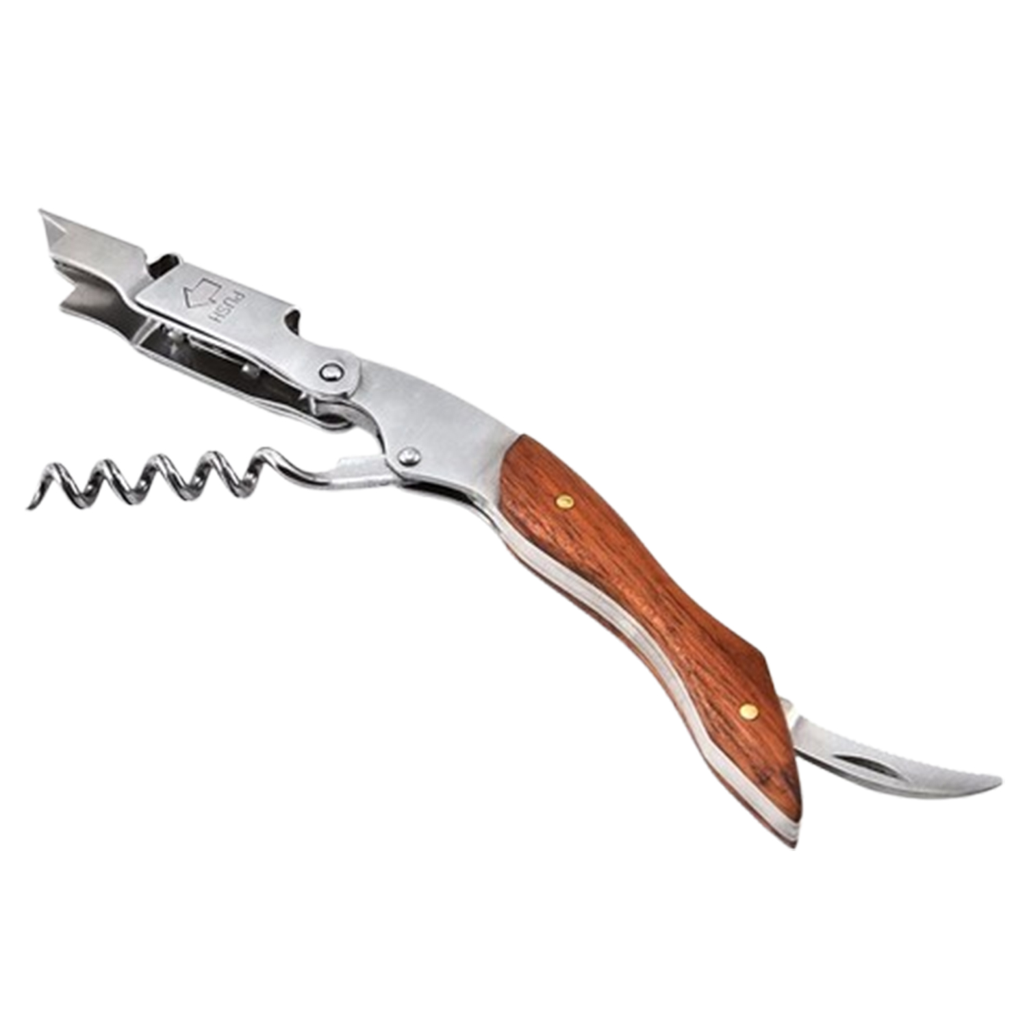 Corkscrew and Bottle Opener with Serrated Knife 9
