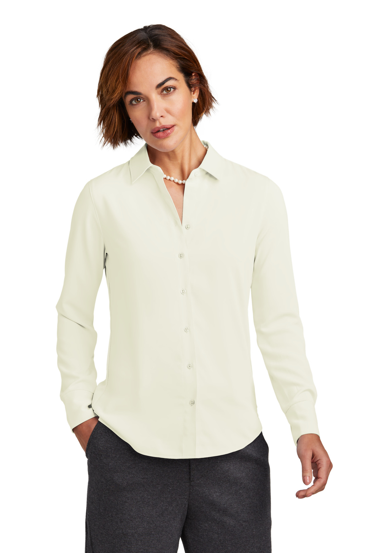 Brooks Brothers Women's Full-Button Satin Blouse BB18007 16