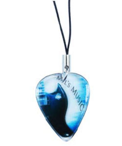 Guitar Pick / Plectrum, Standard Size Pick on Cell Phone Charm
