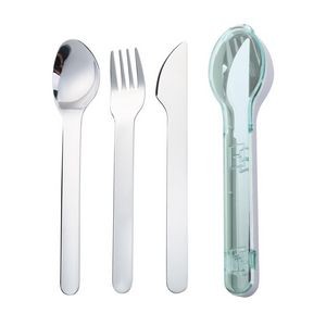 3 In 1 Portable Flatware Set Stainless Steel Fork Knife Spoon With Plastic Case 14