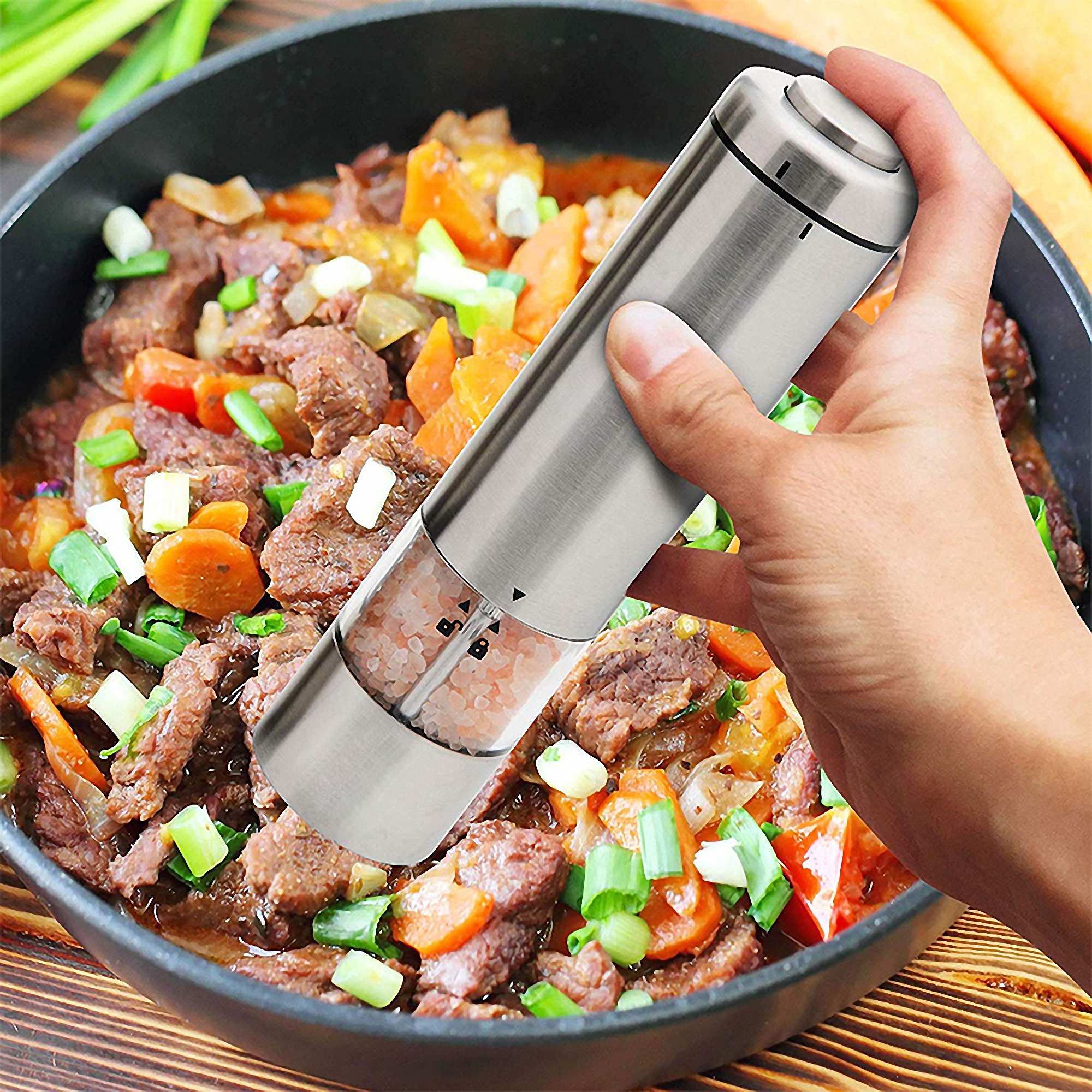 Electric Adjustable Salt and Pepper Grinder 4