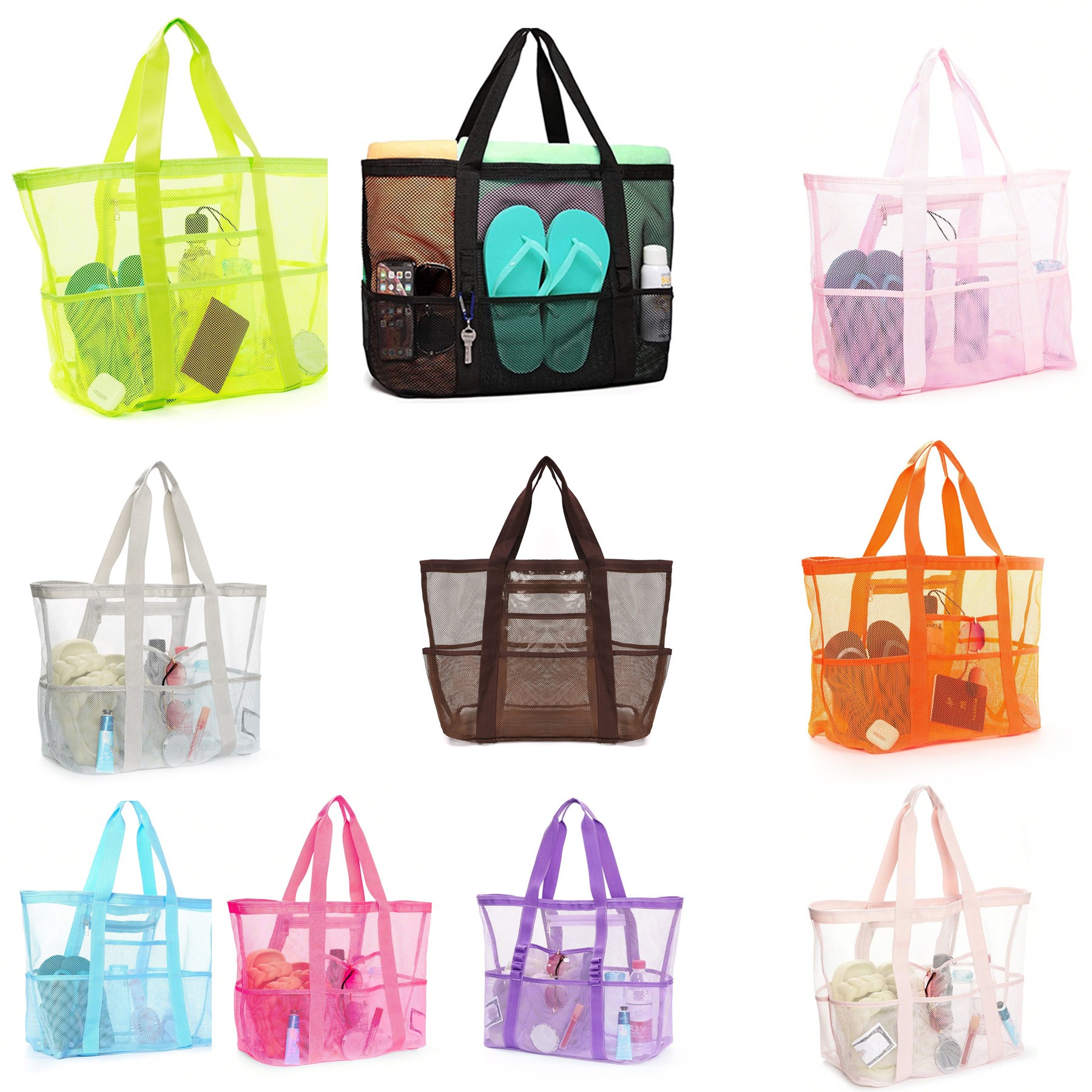 Mesh Beach Bag - Large Beach Tote Bag For Family Beach Bag 6