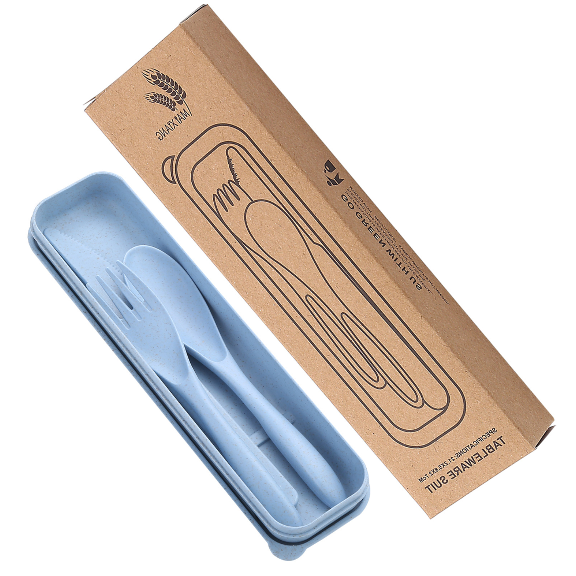 3 in 1 Wheat Straw Cutlery Set 2