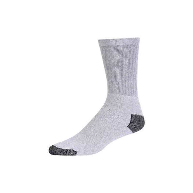 Cotton Crew Sport Socks - Gray 10-13 2